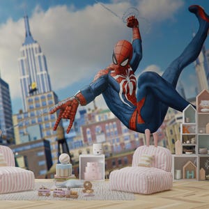 Spiderman Wallpaper | Peel and Stick | Removable | Superhero Wallpaper | Nursery Wallpaper | Kid Wall Decor | Spiderman Decal | Kid Decal
