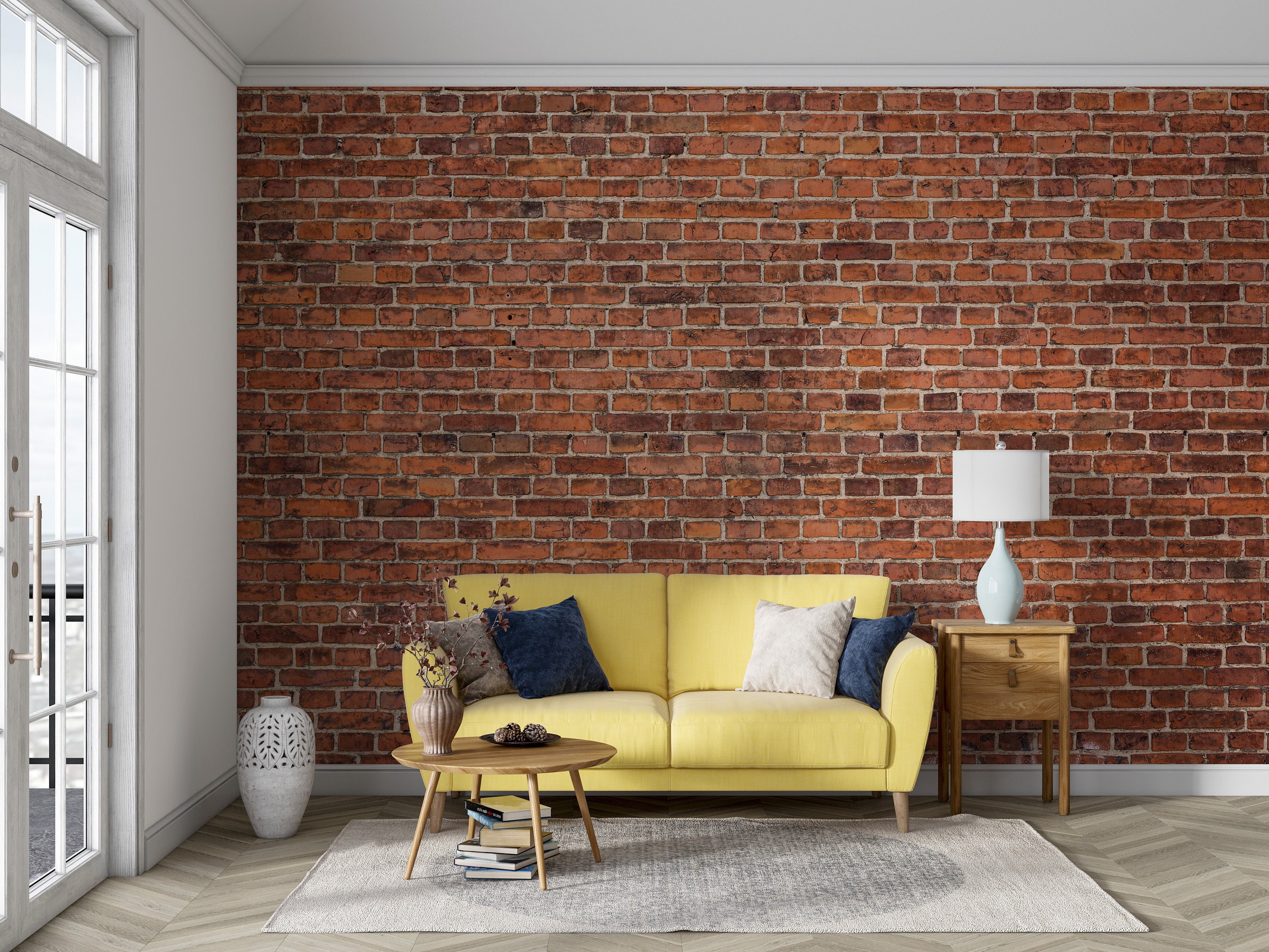 Brick Peel and Stick Wallpaper: Vintage Stone Wall Mural - Etsy