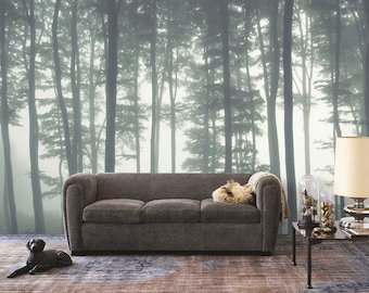 Papel de parede Foggy Forest: mural de parede removível e colante