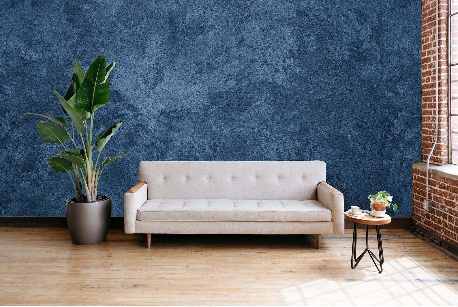 Blue Concrete Wallpaper concrete Texture wall Decore peel Etsy