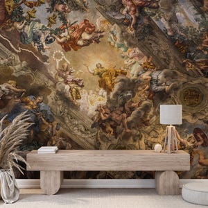 Renaissance Wallpaper | Peel and Stick | Ceiling Wallpaper | Renaissance Wall Decor | Art Deco Wallpaper | Fresco Art | Palazzo Barberini