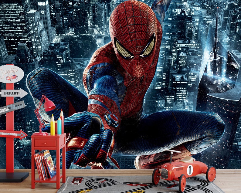 Buy Spider-man Wallpaper | Peel and Stick | Kid Room Wallpaper | Wall ...