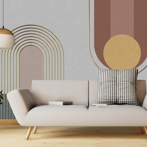 Geometric Shapes Wallpaper | Peel and Stick | Abstract Wallpaper | Contemporary Wallpaper | Wall Decore | Geometric Shapes Wall Decor