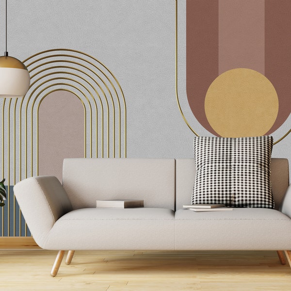 Geometric Shapes Wallpaper | Peel and Stick | Abstract Wallpaper | Contemporary Wallpaper | Wall Decore | Geometric Shapes Wall Decor