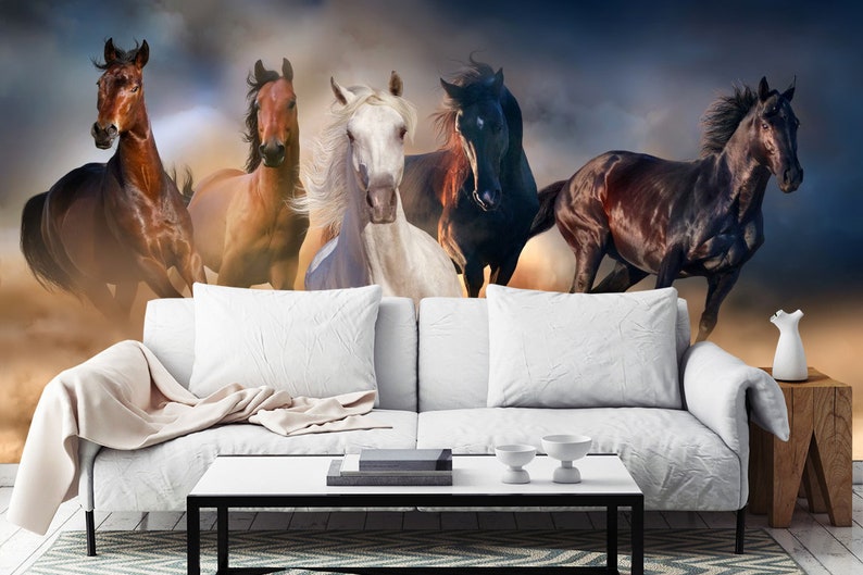 Horse Mural Wallpaper Peel and Stick Self Adhisive Horse - Etsy