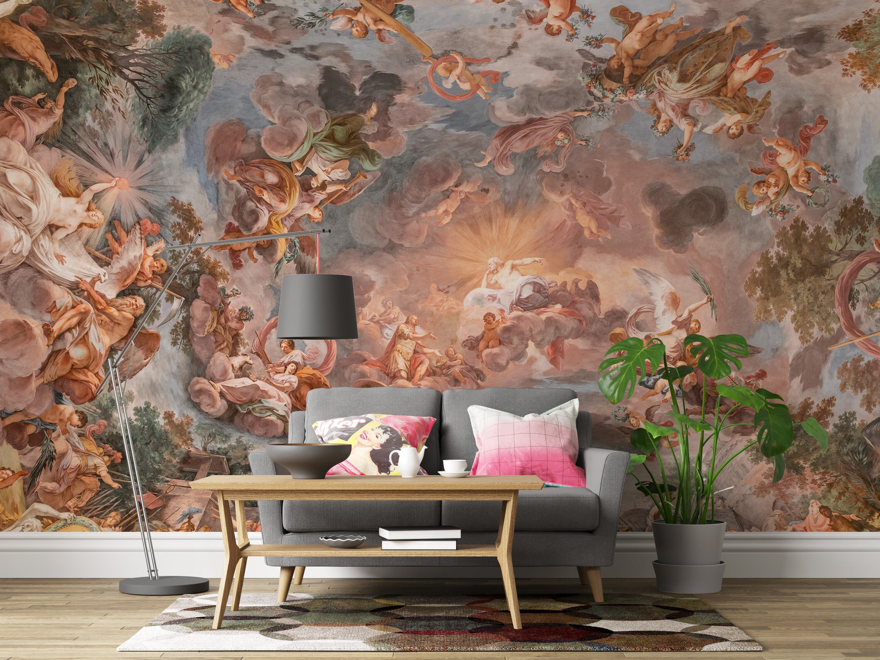Renaissance Fresco Art Wallpaper: Peel and Stick Ceiling Decor - Etsy