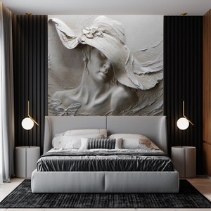 Carta da parati 3D - Aspetto del muro a secco, Scultura d'arte del muro a secco 3D - Carta da parati Art Déco - Decorazione della parete - Carta da parati 3D - Soggiorno, Carta da parati della camera da letto