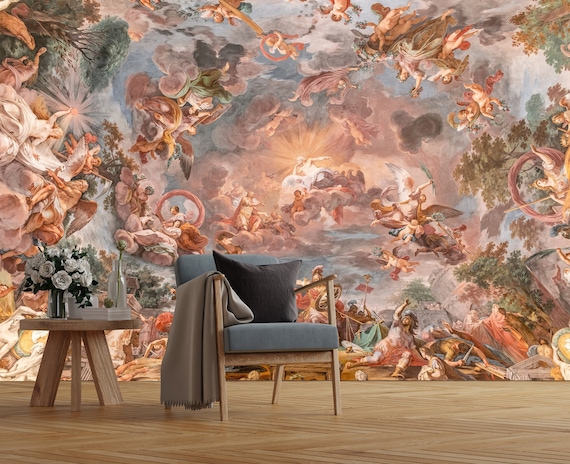 Renaissance Art Wallpaper Peel and Stick Ceiling Wallpaper