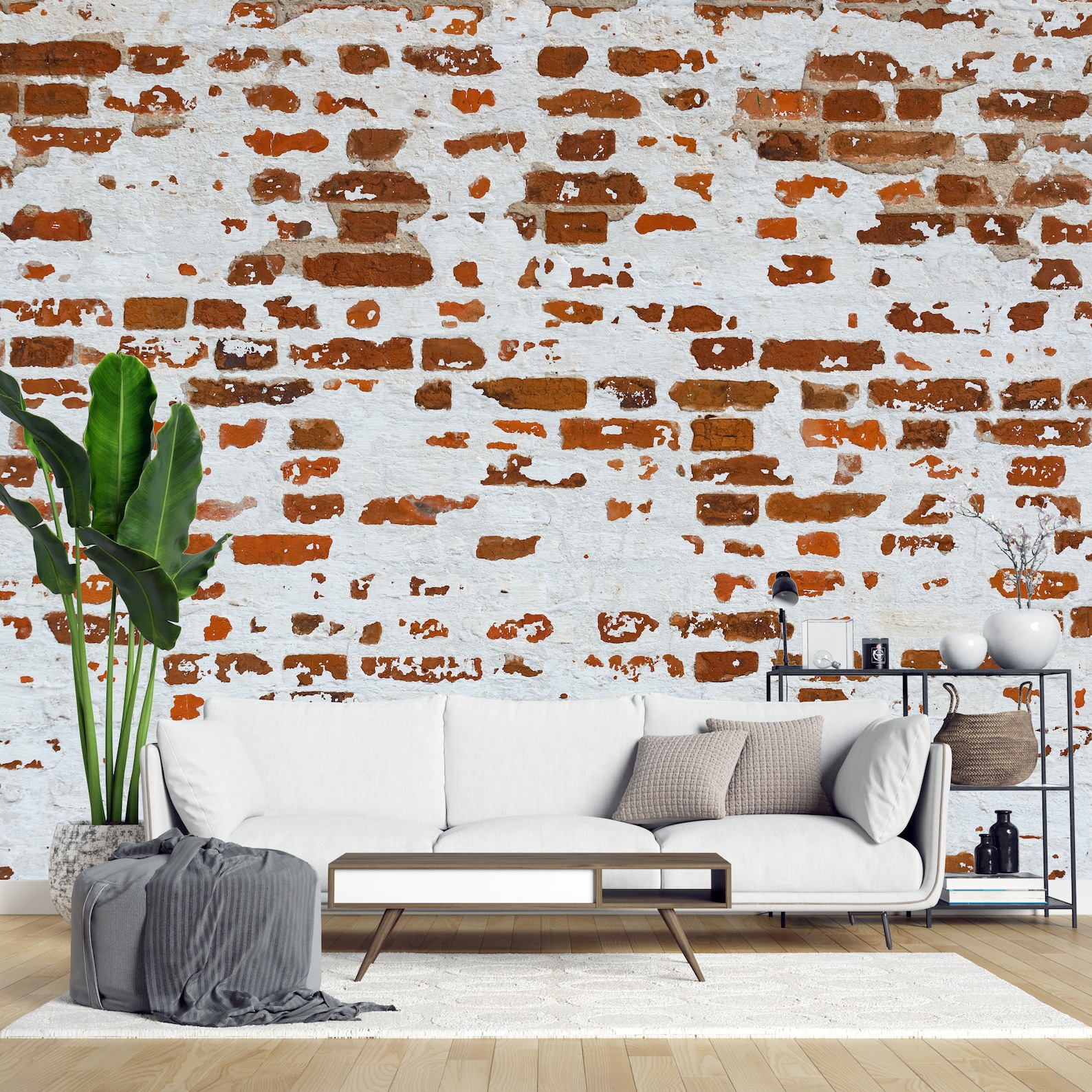 Grunge Brick Peel and Stick Wallpaper: Vintage Wall Mural - Etsy