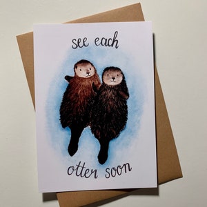 Otter Karte // See each Otter soon // Postkarte // Otterpaar // Geschenk // Freundschaft