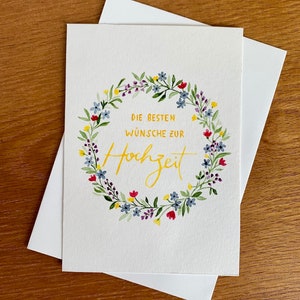 De beste wensen voor je bruiloft // Trouwkaart // Bloemenkrans // Trouwkaart // Huwelijk // Felicitatiekaart