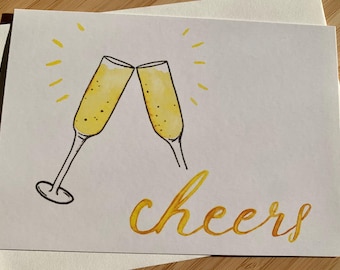 Postcard Cheers // Congratulations // Prost // Champagne glasses // Celebration // Champagne