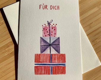 Postkarte // Für dich // Geschenk // Geburtstagskarte // Geschenkkarte // Weihnachtskarte