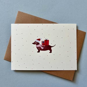 Tarjeta de Navidad // Navidad // Dachshund // Regalo de Navidad // animal Navidad // Navidad Dachshund // tarjeta festiva