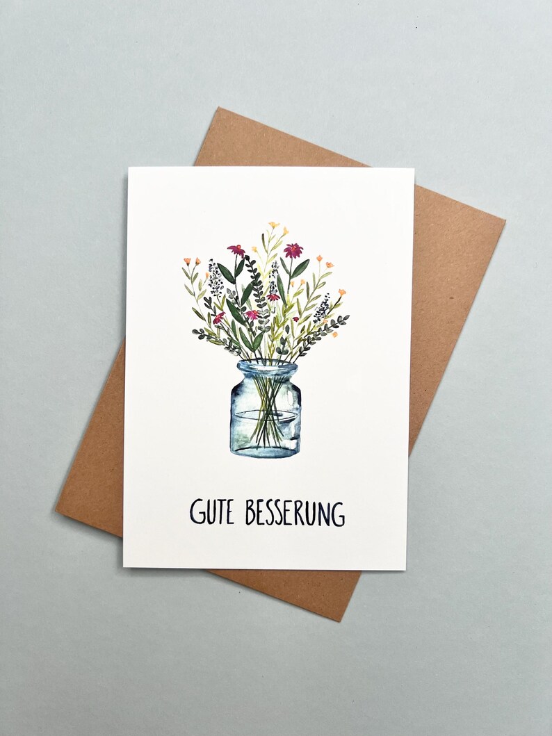 Get Well Soon // Floral Greetings // Bouquet of Flowers // Flower Card ...