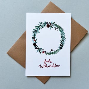 Weihnachtskarten // Weihnachten // Weihnachtspost // Grußkarte Frohe Weihnachten // Geschenkidee // Weihnachtsbaum // Adventskranz // Kranz