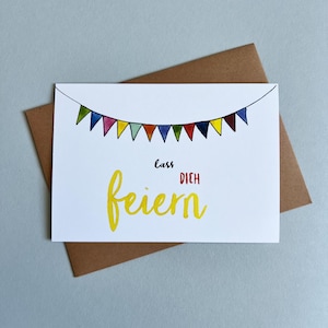 Ansichtkaart//Laat je vieren//verjaardagskaart//gefeliciteerd//verjaardag