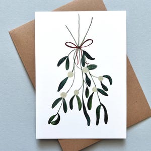 Weihnachtskarte// Weihnachtszweig // Weihnachten // Weihnachtspost //  Geschenkidee // Mistelzweig// festliche Karte