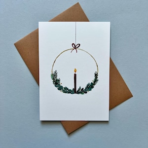 Weihnachtskarten// Weihnachtskranz // Weihnachten // Weihnachtspost //  Geschenkidee // Kerzenkranz // festliche Karte