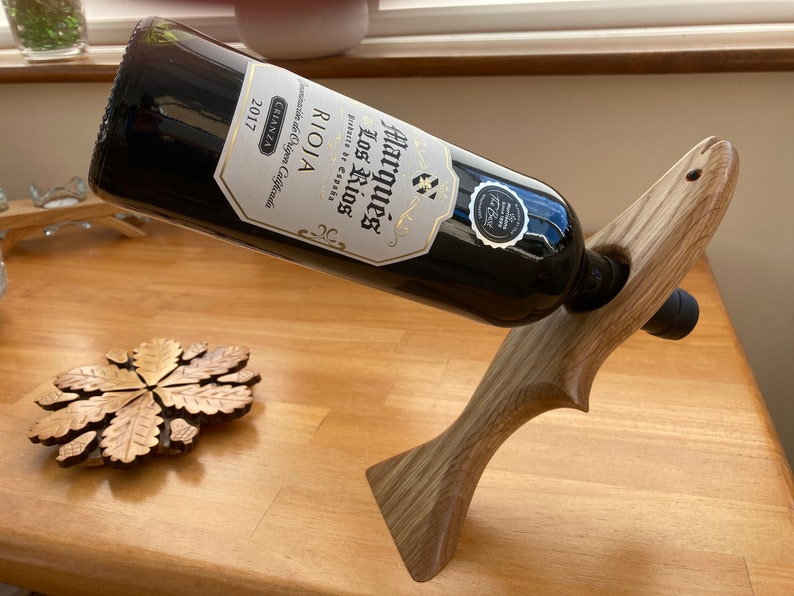 Wooden Floating Fish Wine Bottle Holder. Etsy UK