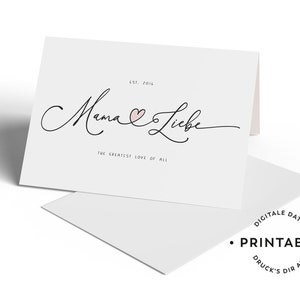 Imprimible años de nacimiento 2010-2022 "Mama Love" - Tarjeta del Día de la Madre - ÚLTIMA HORA - Regalo del Día de la Madre / para mamá - imprímalo usted mismo