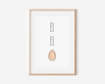 Printable Easter decoration poster "Egg Egg Egg", Easter gifts, Easter presents, Easter decorations, DIY Easter decorations, wall decoration, Easter decor