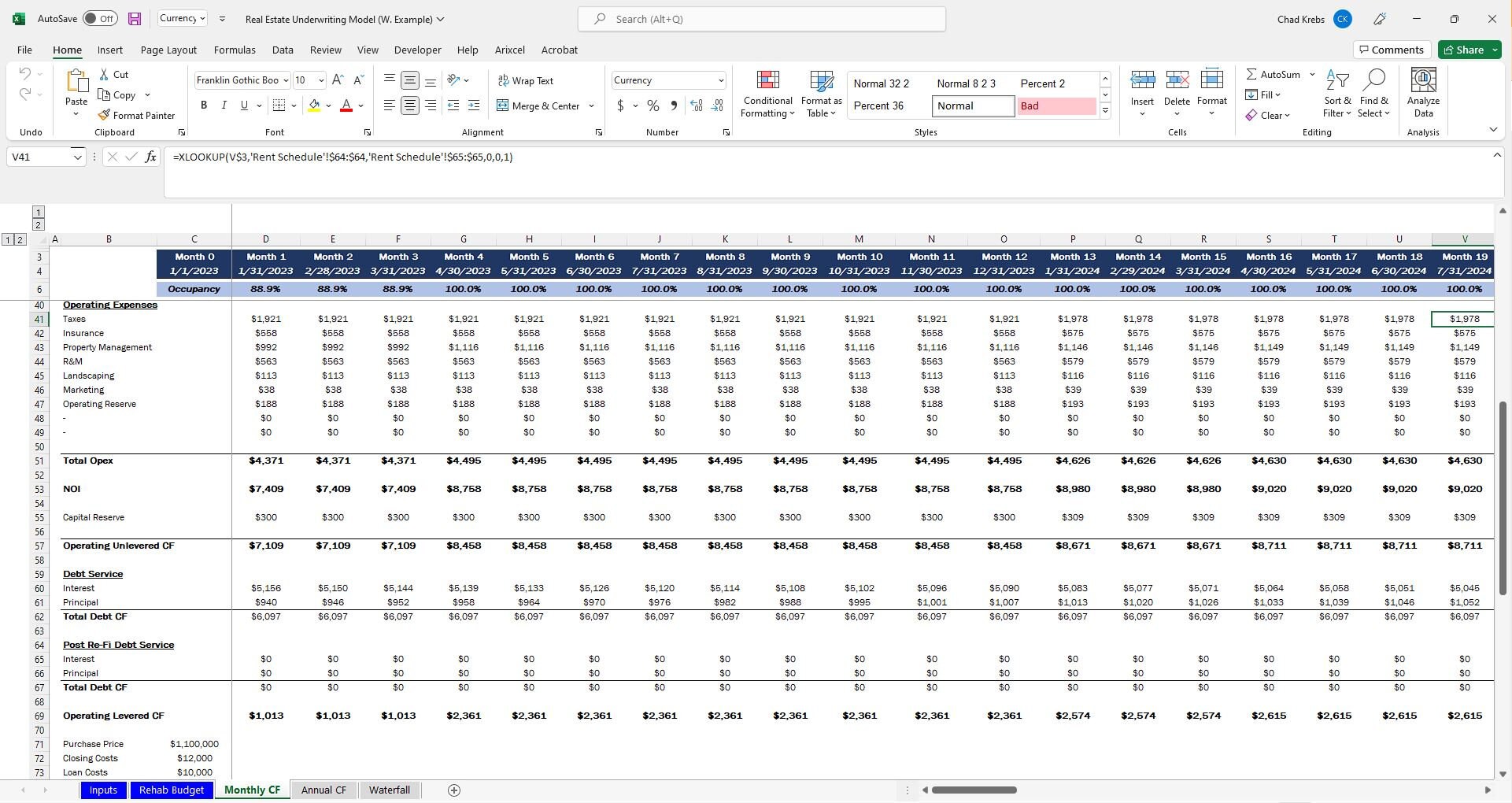 Property Excel Design Rental Property Excel Template | (includes Example) - Etsy