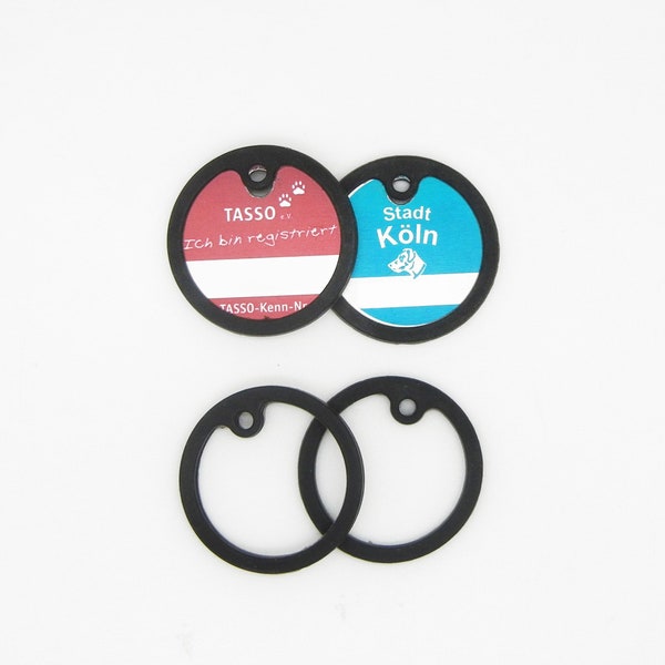 Suitable for Tasso and tax tags - Pack of 4 dog tag silencers / dog tag rubber / dog tag silencer / no more jingling