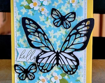 Butterfly Hello 3 Card Set - Etsy