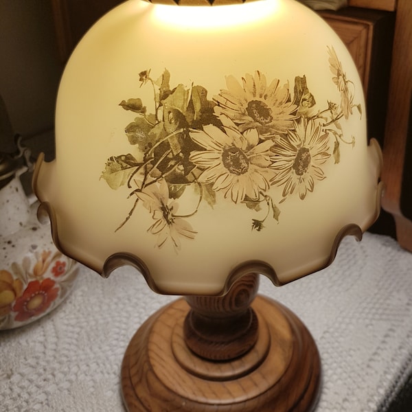 Vintage ceramic with wood lamp