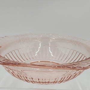 Anchor Hocking Pink Depression Glass 10&quot; Vegitable Bowl Mayfair Open Rose