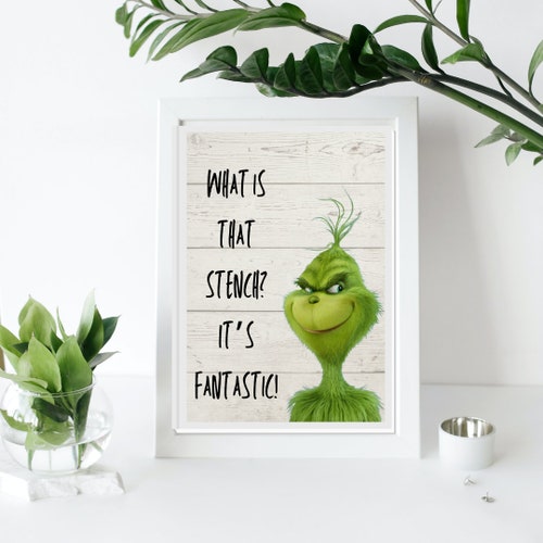 Printable Wall Art the Grinch Christmas Bathroom Decor Etsy