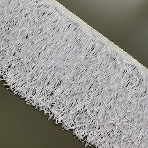 6&quot; white rayon chainette fringe trim