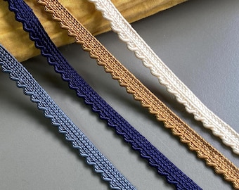 5/16" Twist polyester lip piping cord trim, 5/16" 0.8 cm wide, Brown, Cream, Grey, Navy Blue, Flanged piping cord