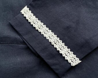 Off white narrow wheel zig zag edge cotton cluny lace trim, 5/8" (1.5 cm) wide, Crochet lace