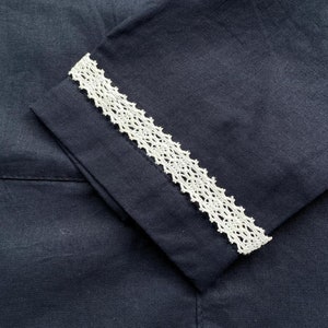 Borde de encaje cluny de algodón con borde en zig zag de rueda estrecha blanca, 5/8&quot; (1,5 cm) de ancho, encaje de ganchillo