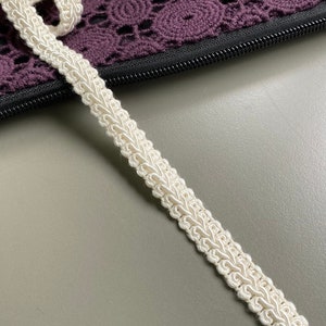 2 yards Ivory rayon gimp braid trim, 7/16" 1.1cm wide, Chinese French gimp braid, Upholstery trim