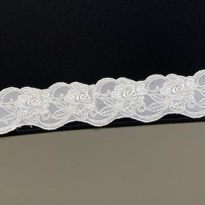 Creme floral galloon gemustert bestickt Tüll Spitzen borte, Rayon, 2&quot; 5cm breit, Braut Spitzen borte
