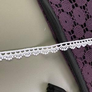 Finiture in pizzo guipure di rayon con pom pom in avorio, 7/16" 1,1 cm di larghezza, pizzo venise, pizzo retrò