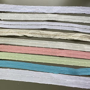 Smalle faggoting ladder katoenen kanten rand, 15/16" 1" 1 5/8" breed, beige, blauw, groen, ivoor, perzik, wit, oogjeskant, Entredeux-kant