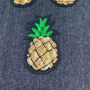 Bling ananas paillettes ricamato patch applique, cucito su patch