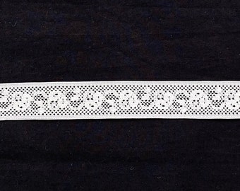 3 yardas de encaje raschel de inserción vintage de marfil, 3/4" 2 cm de ancho, No elástico, Velo de encaje, Encaje de muñeca, Encaje nupcial