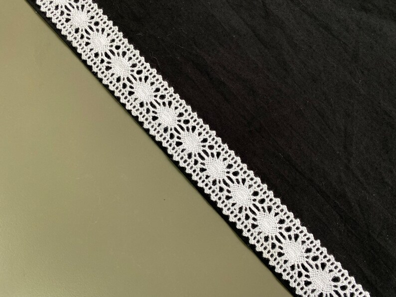 White circle insertion cotton cluny lace trim, 5/8 1 2.5cm wide, Crochet lace, Picot edge zdjęcie 5