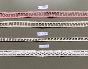 Ladder Cotton Insertion Venice Lace Trim Scraps, 3/8