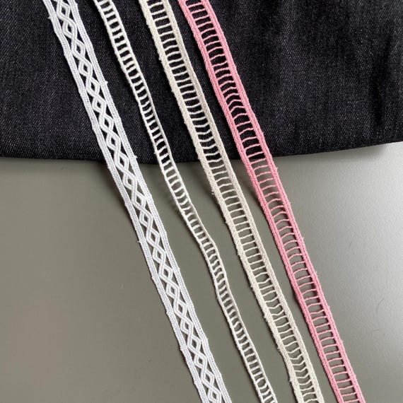 Ladder Cotton Insertion Venice Lace Trim Scraps, 3/8