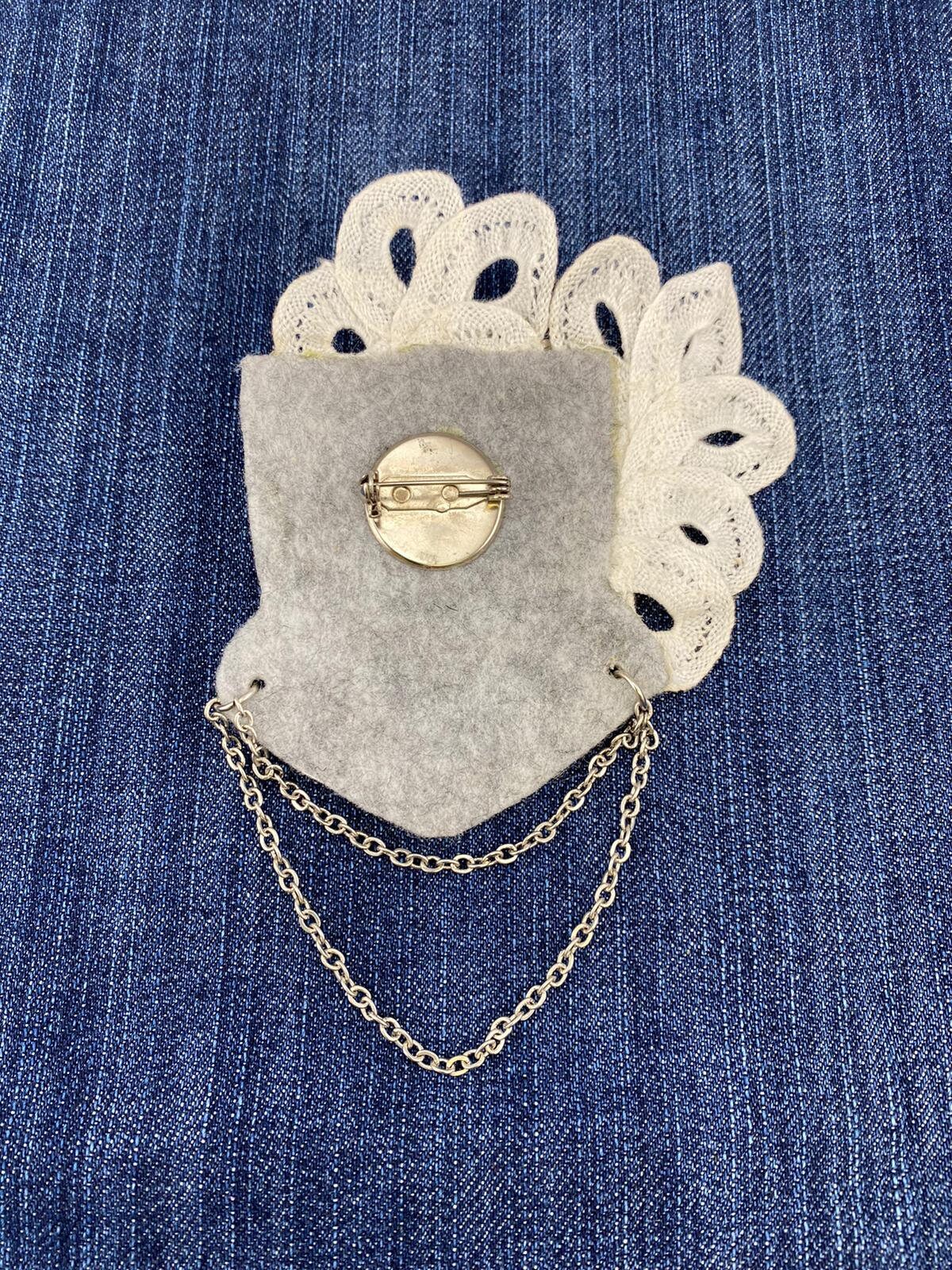 Broche Ancienne Encre Marine - Bijou Vintage Sans Marque