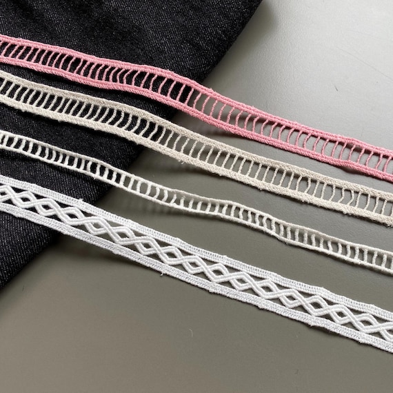 Ladder Cotton Insertion Venice Lace Trim Scraps, 3/8