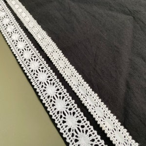 White circle insertion cotton cluny lace trim, 5/8 1 2.5cm wide, Crochet lace, Picot edge zdjęcie 4