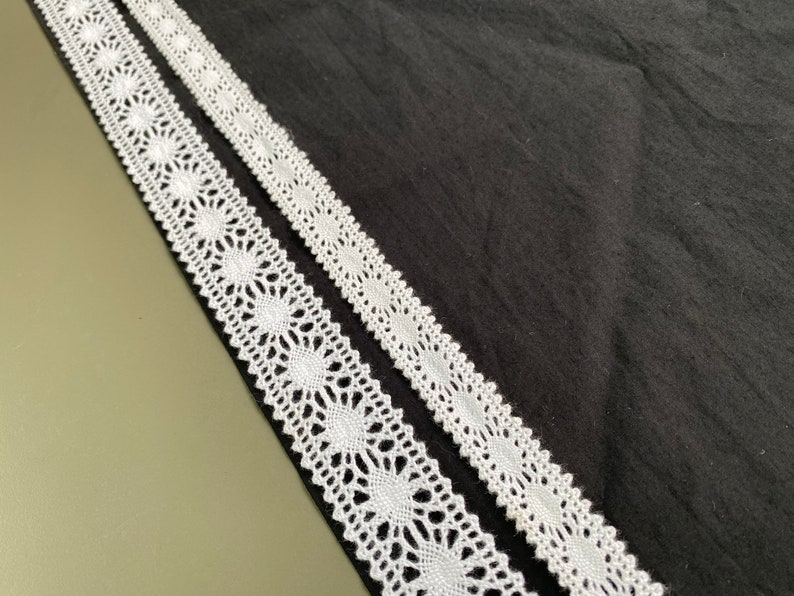 White circle insertion cotton cluny lace trim, 5/8 1 2.5cm wide, Crochet lace, Picot edge zdjęcie 4