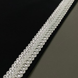 Shiny rayon gimp braid trim, 1/2" wide, Ivory